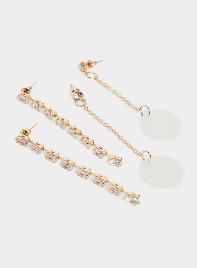 ستايلي طقم أقراط متدلية مزينة من 6 قطع - Image 3